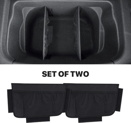 KMMOTORS Sub Trunk Divider of under-floor Compatible for Model Y, Model 3 – Hidden Trunk Organizer – Dividers with Mesh Pockets for Storage Separation (Set of 2)