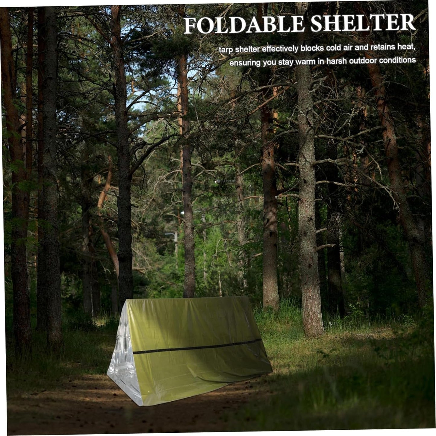 Kisangel Portable Emergency Shelter Tent Camping Accessory Thermal Blanket Cold Weather Protection Insulated Lightweight