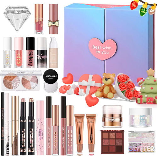 Beauty Holiday Gift Set 26 Pieces Complete Starter Set Eyeshadow Concealer Lip Lipstick Eyeliner Gift for Women Girls