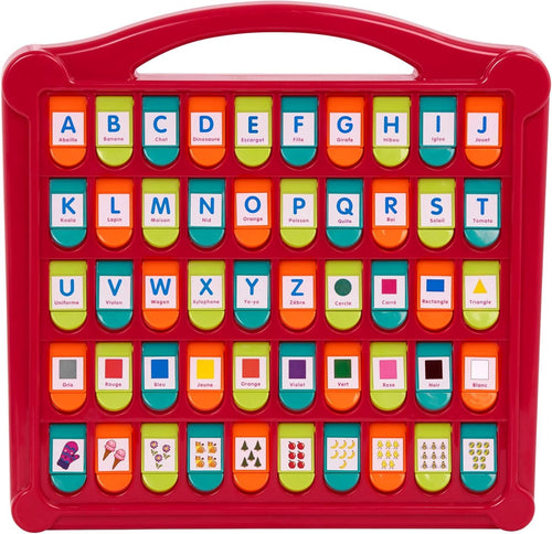 Battat – French Alphabet Toy for Learning – 50 Pop-Up Flaps – Letters, Words, Numbers, Colors, Shapes – Educational Toy for Toddlers, Kids – 3 Years + – Alphabet Cache-Cache