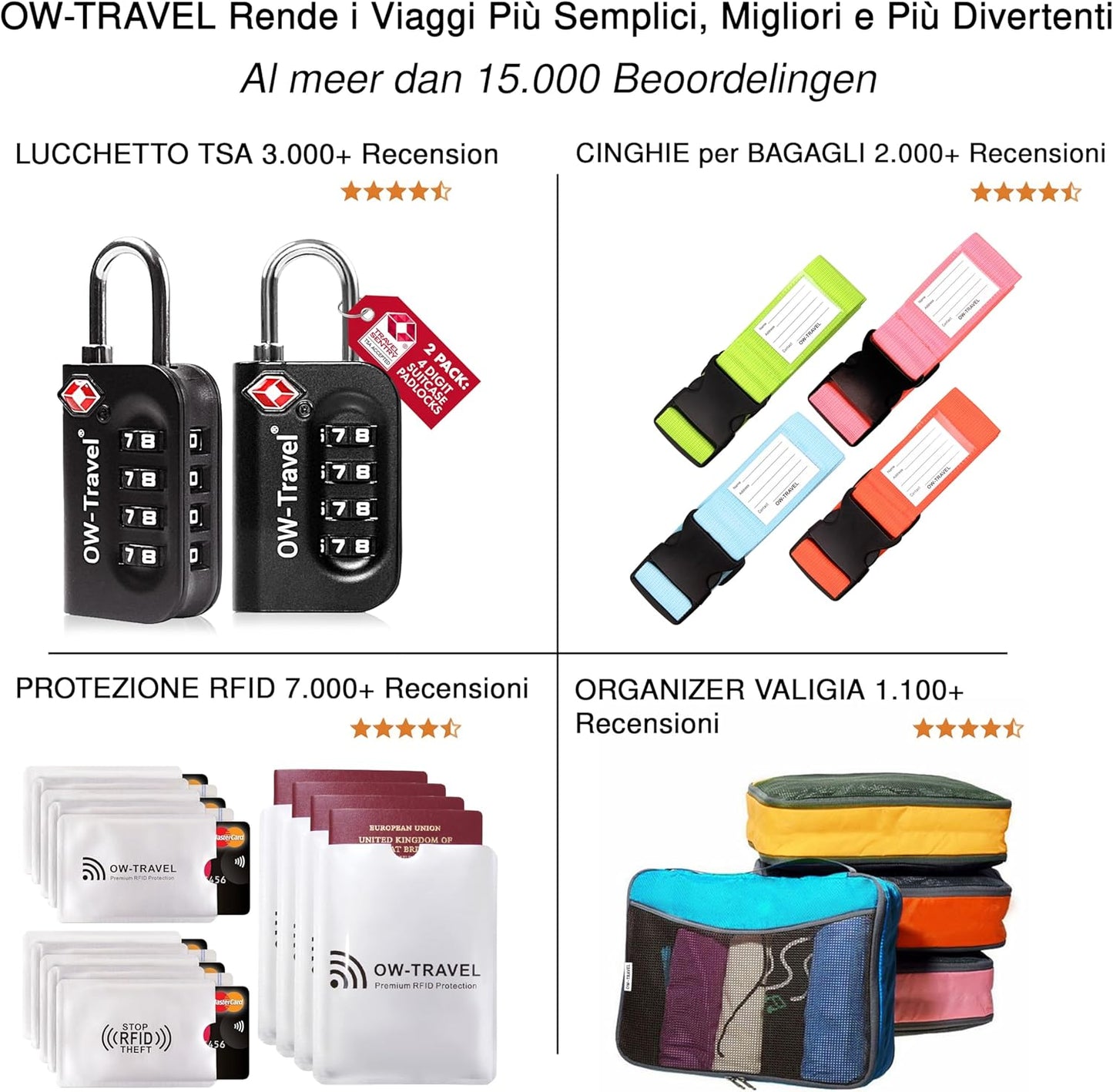 OW-Travel Travel Organizer Suitcase Set, Suitcase Organizer, Storage Bags for Suitcases. Packing Cubes Set Organizer Suitcase, 1) Multi-coloured