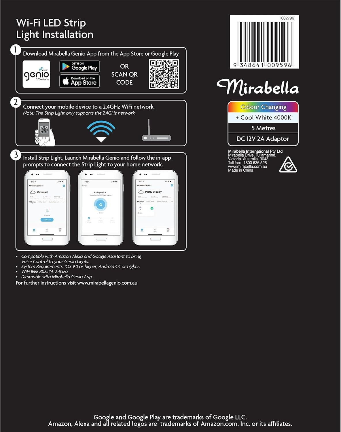 Mirabella Genio Wi-Fi Smart LED Strip 5M RGBW 4000K (Cool White) Low Voltage