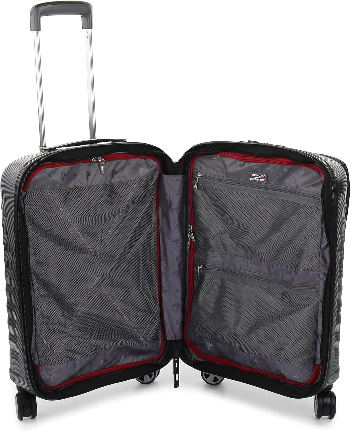 RONCATO Double Premium Expandable Cabin Trolley with Pocket/Backpack for Laptop, anthracite, Hand Luggage