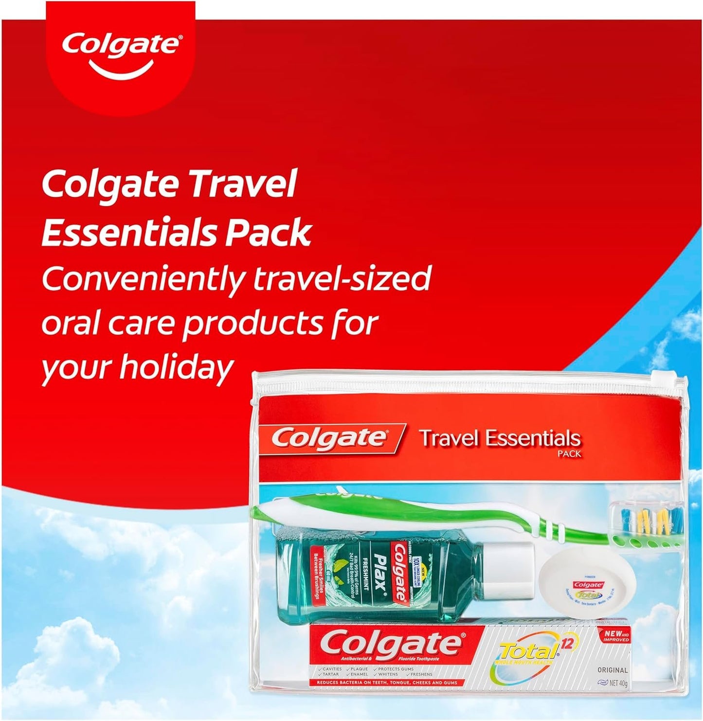 Colgate Oral Care Travel Essentials Kit 4-Piece Pack