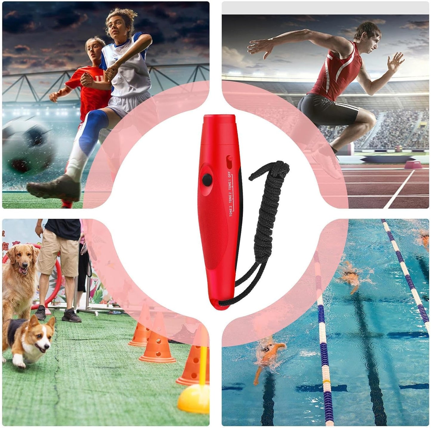 Générique Referee Whistle Electronic, Portatile Handheld Whistle, Loud, Germ, Outdoor Survival Kit, Ideal for Referees, Dog Training, Hiking Battery Operated Safety Tool,