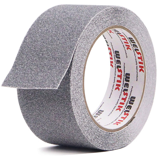 WELSTIK Anti Slip Tape, Strong Adhesive Tape, Self Adhesive Anti-Slip Tape, Suitable for Indoor and Outdoor Use for Work and Family Safety, Safety Belt, 5cm x 5m, Grey