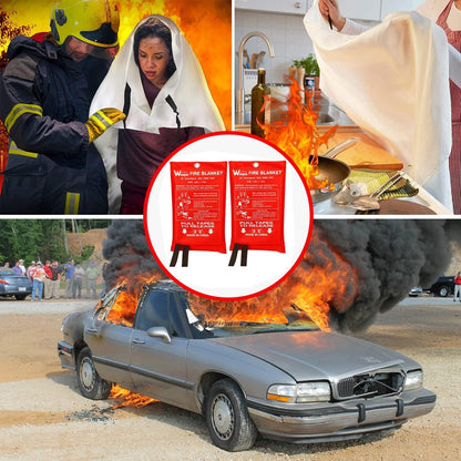 Wucgea Fire Blanket for Home and Kitchen - 6 Pack Fiberglass Reusable Fire Blankets Suppression Emergency for School Fireplace Grill Car Office Garage Welding Warehouse Safety 3.3ft x 3.3ft