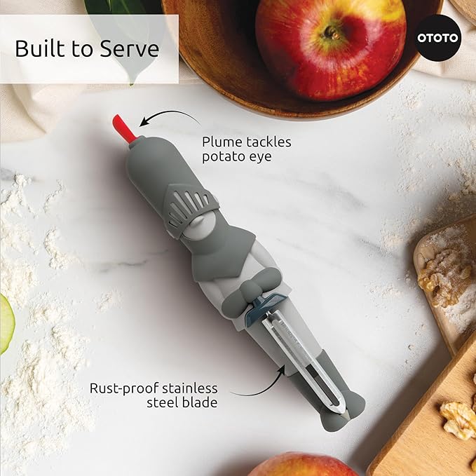 NEW OTOTO Sir Peels A-Lot Medieval Knight Vegetable Peeler - Swivel Vegetable Peelers for Potatoes, Fruits, Cute Gadgets, Gifts, Potato, Veggie, Fruit Peeler, Cute Kitchen Accessories