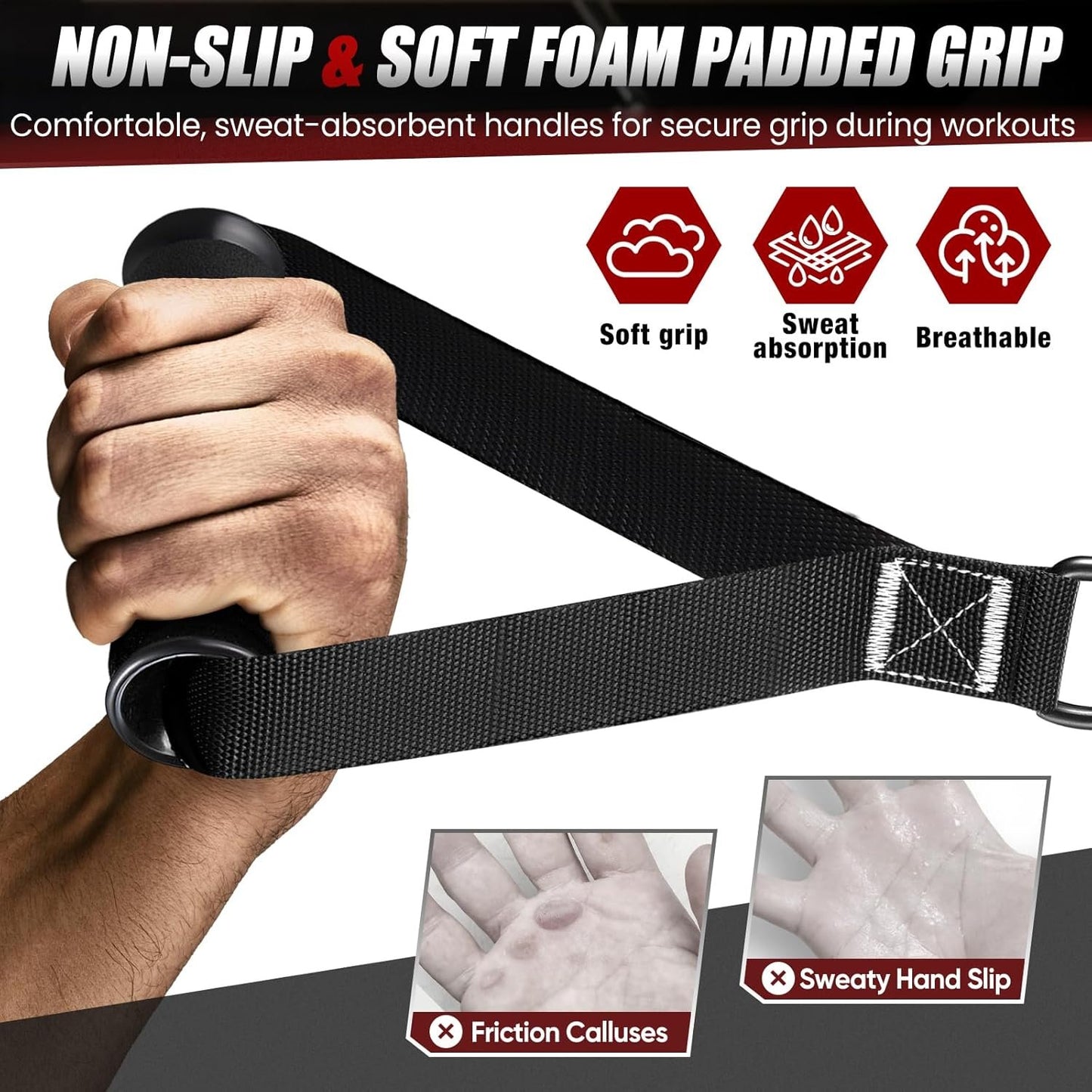 Resistance Bands, Exercise Bands with Handles, Door Anchor, Legs Ankle Straps, Fitness Bands Resistance Set for Home Workout, Muscle Training, Yoga, Physical Therapy, Home Gym Equipment