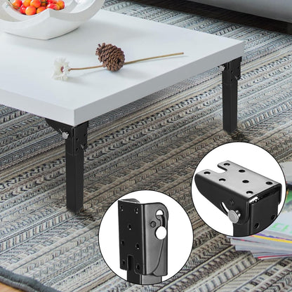 Set of 2 Black Metal Furniture Legs with Hidden Legs for Sofa, Folding Legs for Sofa, Folding Bed Feet for Furniture, Sofa, Table and Wardrobe, Legs 20 cm