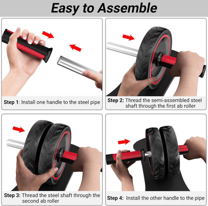 Readaeer Ab Roller Wheel with Knee Pad Abdominal Exercise for Home Gym Fitness Equipment