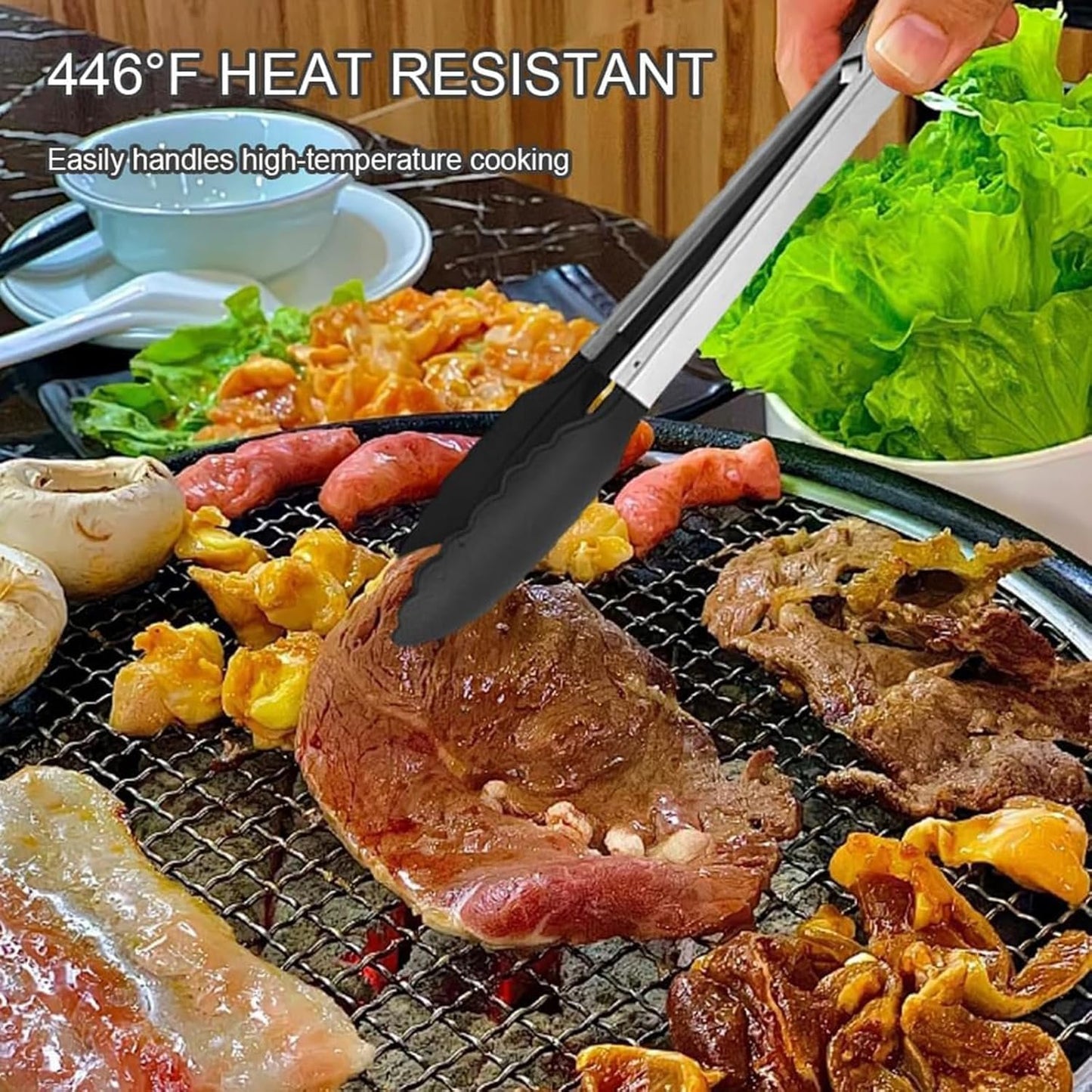 12 Pcs Silicone Kitchen Utensils Set with Wooden Handles, Heat Resistant Non-Stick Kitchen Utensils with Tongs, Spatula, Spoons and Stand, Dishwasher Safe, Best Kitchen Gadgets (Beige,