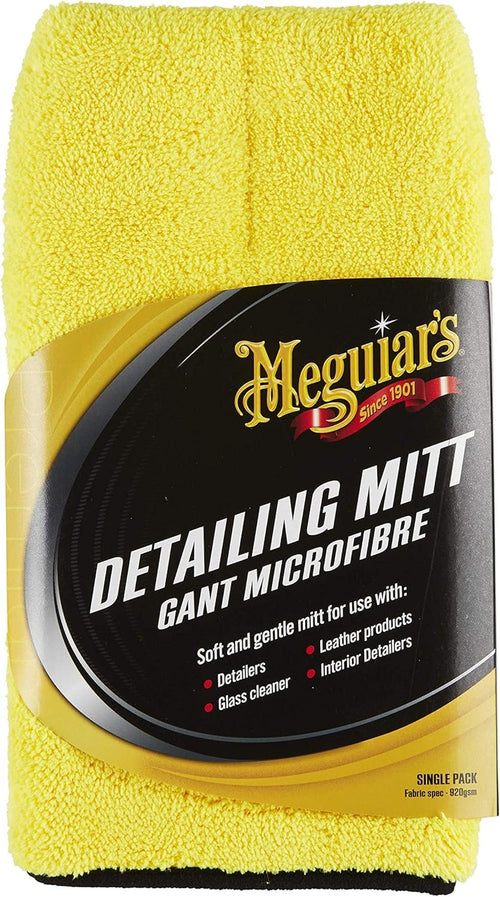 Meguiar's X1804EU Microfibre Detailing Car Cleaning Mitt, Yellow