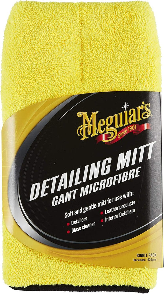 Meguiar's X1804EU Microfibre Detailing Car Cleaning Mitt, Yellow