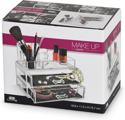 Domopak Living Makeup and Jewellery Organiser for Always Everything at Hand – 1 Holder Accessories and Makeups – 18.7 x 11.5 x 15.7 cm