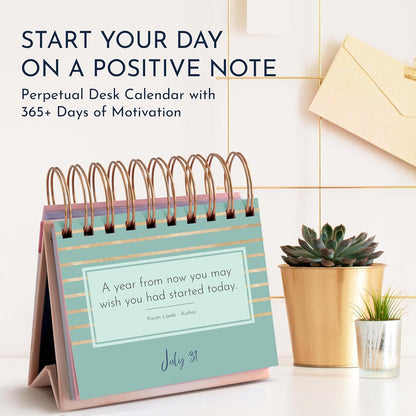RYVE Motivational Calendar - Daily Flip Calendar with Inspirational Quotes - Motivational Gifts and Inspirational Gifts for Women, Desk Decor, Office Decor for Women and Office Desk Accessories