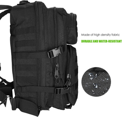 ProCase Military Tactical Backpack 40 Litres, 3 Days Large Capacity Travel Backpack for Hunting, Trekking and Camping and Other Outdoor Activities, Black, Classic