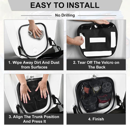 Front Trunk Lid Organizer Fit for Can Am Spyder F3 F3S F3T F3L 2015-2025 Removable 5 Mesh Pocket Luggage Storage Bag (Black)