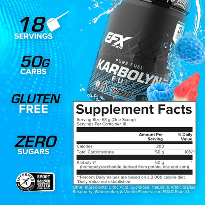 EFX Karbolyn Fuel Perormance Carb 1kg - Blue Razz Watermelon, 1kg, Blue Razz Watermelon1 kilograms