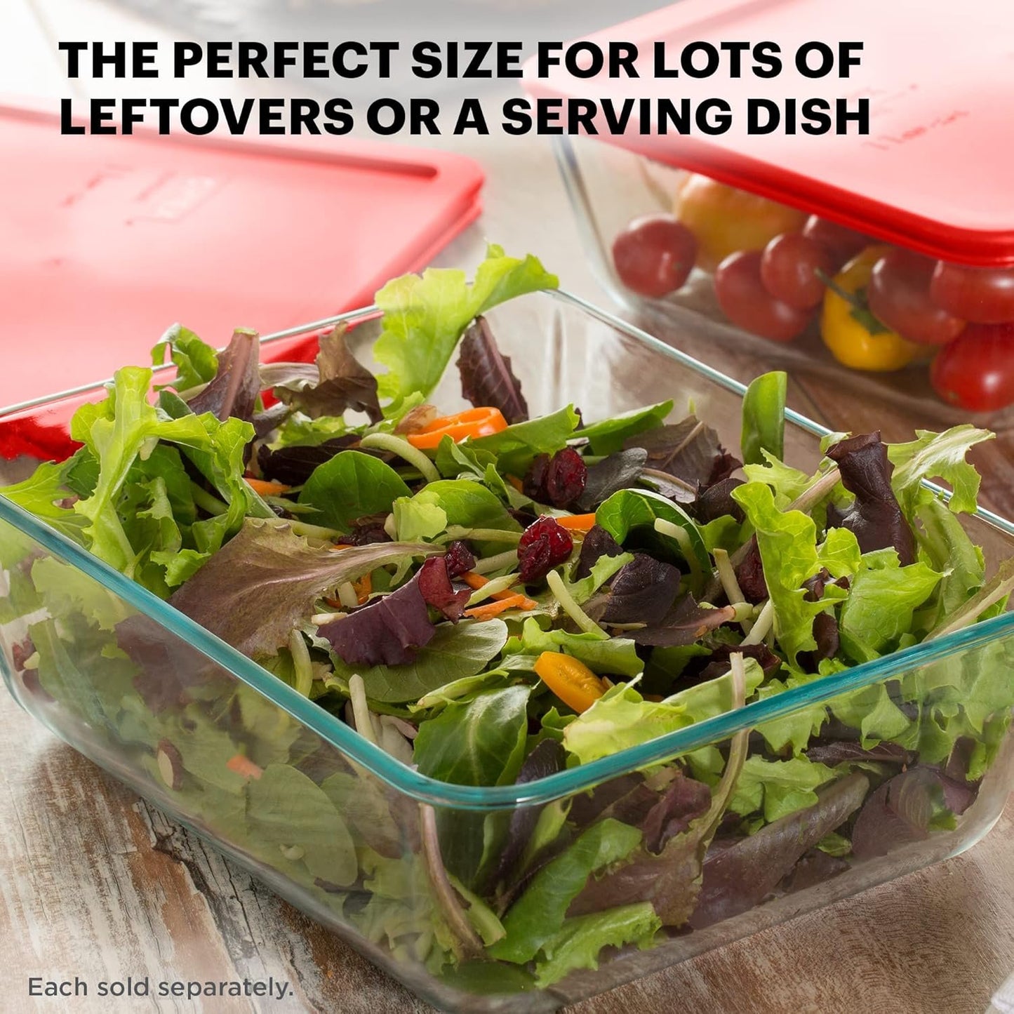 Pyrex Simply Store Glass Food Storage Container, Snug Fit Non-Toxic Plastic BPA-Free Lids, Freezer Dishwasher Microwave Safe, 11 Cup
