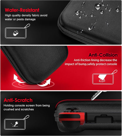 Carrying Case for Nintendo Switch and New Switch OLED Model(2021), iVoler Protective Portable Hardshell Pouch Carrying Travel Game Bag for Switch Accessories Holds 10 Game Cartridge