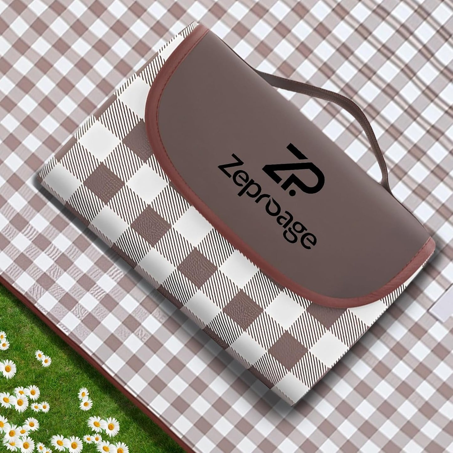Zeproage Waterproof Picnic Blanket, 150x200cm Picnic Mat Outdoor Portable Travel Camping Coffee