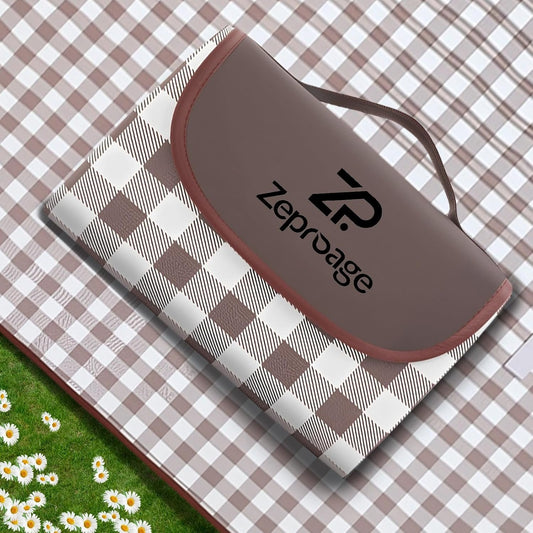 Zeproage Waterproof Picnic Blanket, 150x200cm Picnic Mat Outdoor Portable Travel Camping Coffee