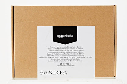 Amazon Basics 3.5mm Male to Female Stereo Audio Extension Adapter Cable - 25 Feet