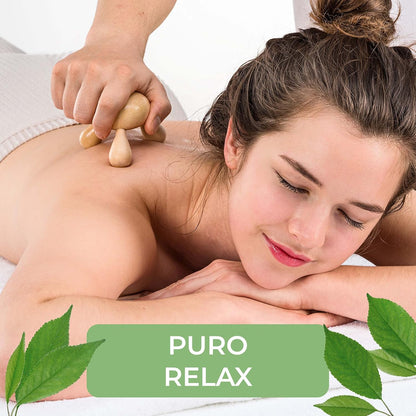 MASSAGE-EXPERT Wooden Hand Massager for Single or Couples Massage for Relaxing Back, Neck, Arms and Legs, Maximum Hygiene with Oil-resistant Surface
