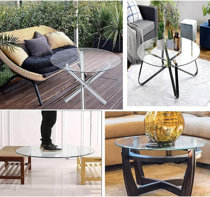 piano del tavolo da pranzo in vetro temperato.pian Tempered Glass Kitchen Table Top，Round Table Top Replacement，DIY Self-made Glass Table Tops For Coffee Tables, For Kithchen, Dining Room,(98CM(39INCH