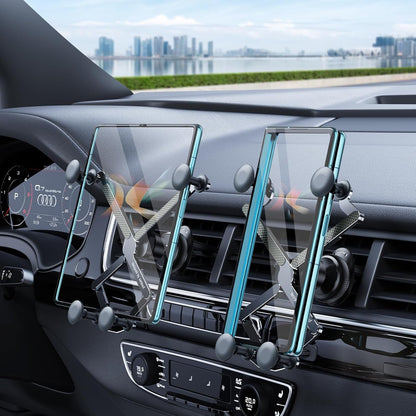 xuenair Z Fold 5 Car Holder, [2 Froms] Gravity Fold 5 Car Holder,[Thick Case Friendly] Cell Phone Holder Z Fold 5 Car Mount for Samsung Galaxy Z Fold 5 4 3 iPhone 15 14 13