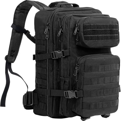 ProCase Military Tactical Backpack 40 Litres, 3 Days Large Capacity Travel Backpack for Hunting, Trekking and Camping and Other Outdoor Activities, Black, Classic