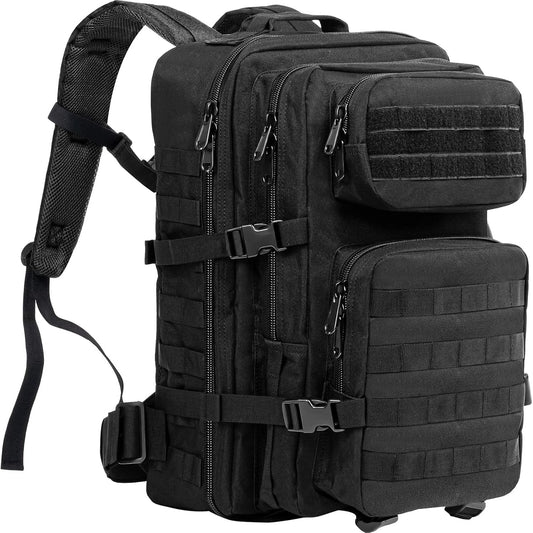 ProCase Military Tactical Backpack 40 Litres, 3 Days Large Capacity Travel Backpack for Hunting, Trekking and Camping and Other Outdoor Activities, Black, Classic