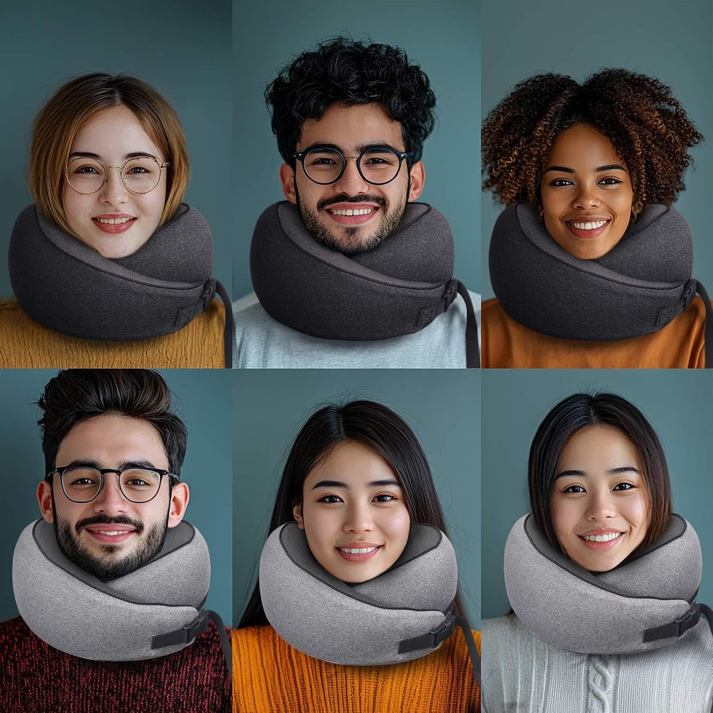DAWNTREES 2 Pack Travel Pillow Neck Support, Memory Foam Neck Pillows for Travel Airplane,Business Trip with Luxury Bag,Travel Kit.