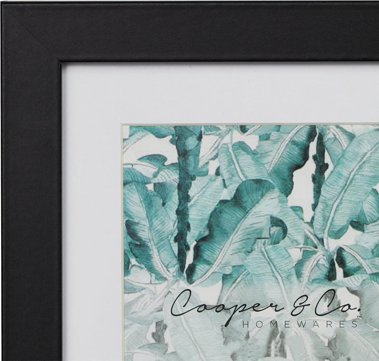 Cooper & Co. Homewares 30 x 30 cm Matt to 20 x 20 cm Premium Paradise Wooden Photo Frame Set of 2 Pieces, Black