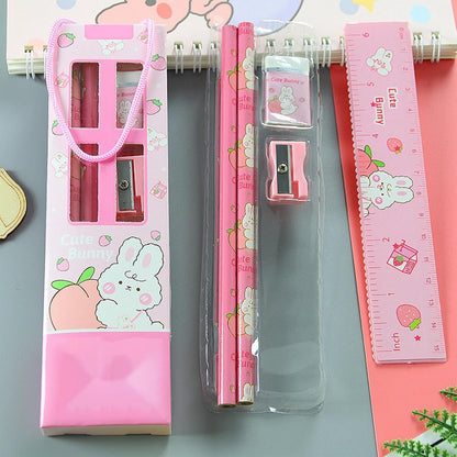 Krujecnt Stationery Writing Set, School-Ready 5 Cute Stationery Kit, Prize Stationery Kit With Notebooks, Signature Pens, Pencils, Erasers, Rulers for Kids
