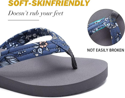 KuaiLu Womens Arch Support Flip Flops Ladies Comfort Lightweight Soft Yoga Mat Cushion Walking Thong Sandals