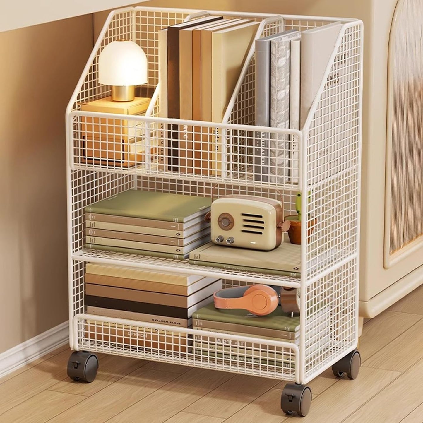 Duyeuau Mobile Storage Box with Wheels for Easy Movement and Multi-Layer Design to Maximize Space in Bedroom or Living Room