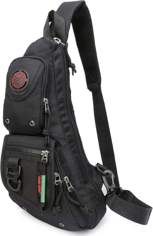 NICGID Sling Backpacks, Sling Chest Bags Shoulder Pack Crossbody Bags for Men Women Outdoor Travel (Black)