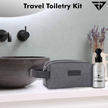 Fur Jaden Travel Toiletry Kits Essentials Bag for Men and Women Shaving Kit Organiser Make Up and Gadget Pouch Hygiene Bag, Grey, S, Travel Toiletry Kits Essentials Bag