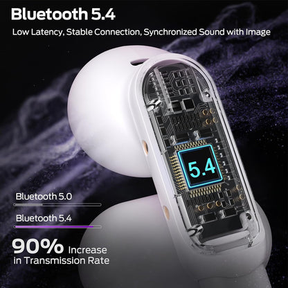 Monster Open AC601 Bluetooth Earbuds - Comfortable Clip-On Wireless Earbuds with Bluetooth 5.4, 32H Playtime Earbuds with ENC Clear Talk, IPX5 Waterproof & Touch Control Headphones (Purple)