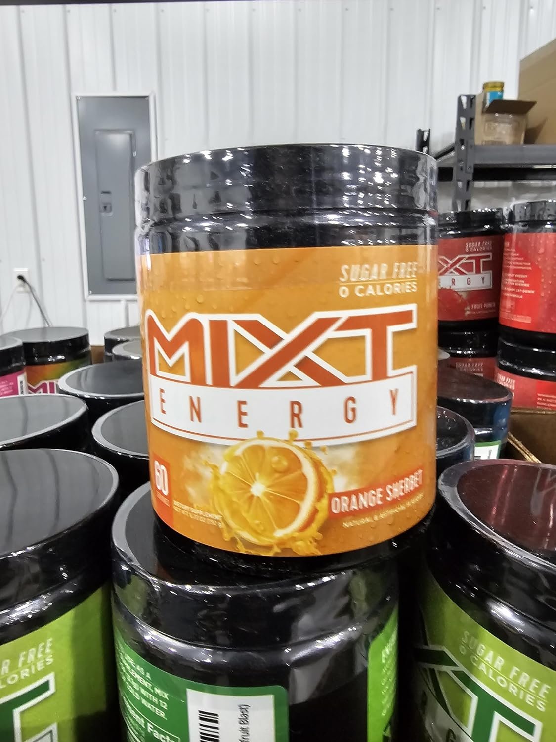 MIXT Energy Drink Mix, Energy Powder, 8 Hour Energy Formula, Designed for Concentration, Focus, and Hours of Energy Without the Crash, Sugar Free (60 Servings, Orange Sherbet)