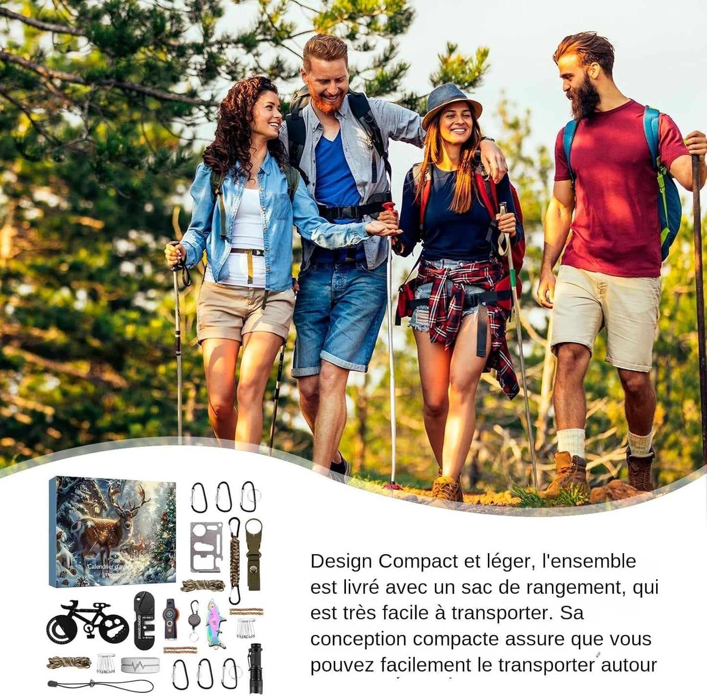 Survival Kit Advent Calendar for Men - Survival Tools Advent Calendar for Adult 24 Days Christmas Countdown Calendar 2024 Xmas Holiday Surprise Gift Outdoor Enthusiasts