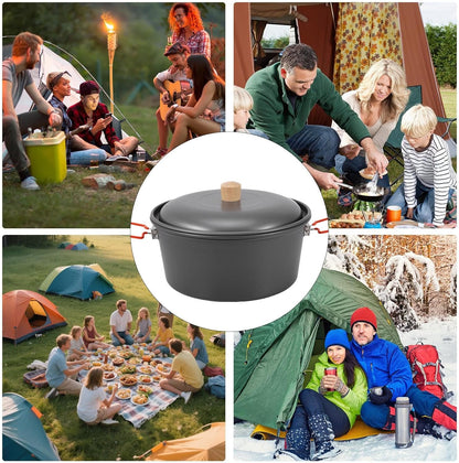 Camping Pot - Portable Large Capacity Camping Pan For Backpacking | Camp Pot | Heat-Resistant Portable Picnic Gear Lightweight Boiling Camp Steamer For Outdoor Travel Hiking
