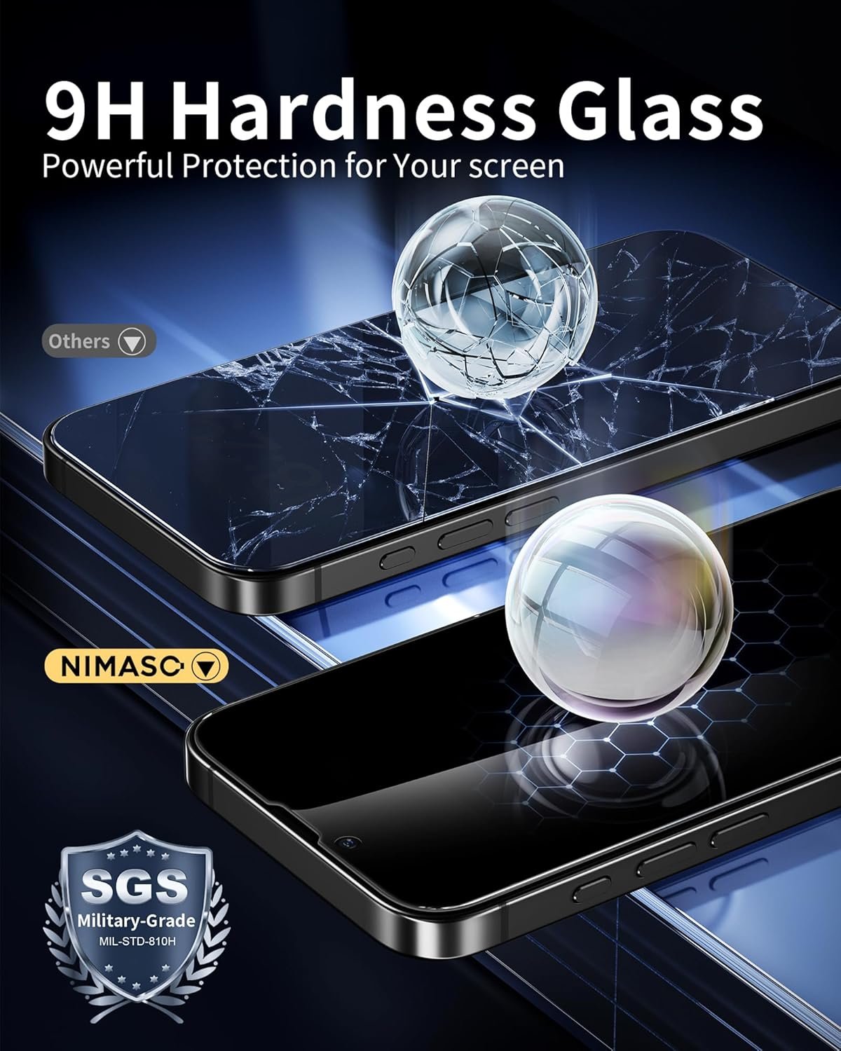 NIMASO for iPhone 16e Screen Protector iPhone 13/13 Pro/14 Screen Protector, 2 Pack Privacy Tempered Glass, Anti-Spy, Automatic Dust Removal, Instant Installation (6.1 inches)