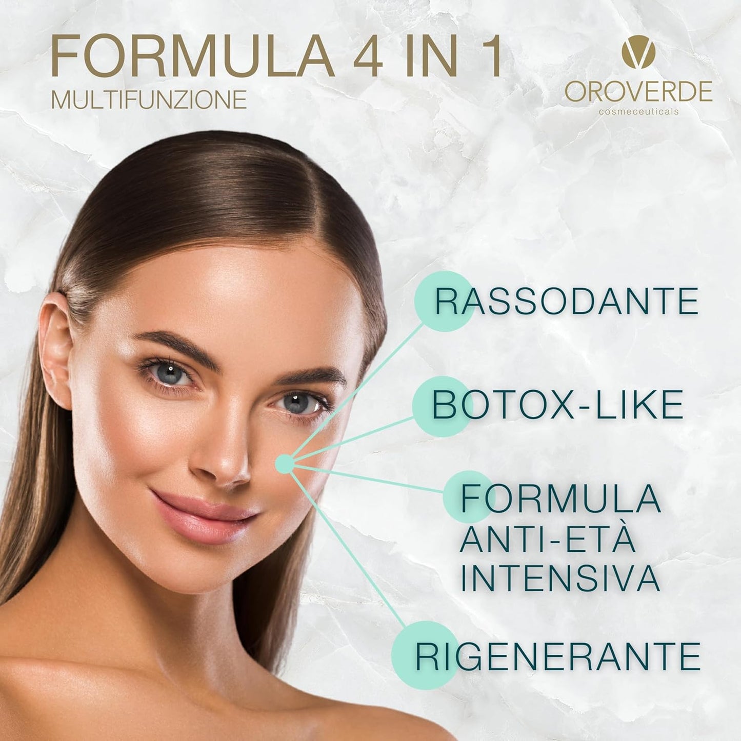 OROVERDE cosmeceuticals Snail Elixir Face Serum 30 ml, Intensive Anti-Age Face Serum Botox Effect - 75% Italian Snail Slime, Hyaluronic Acid 3 Molecular Weights, Peptides, Vitamins B3 and B5, Centella