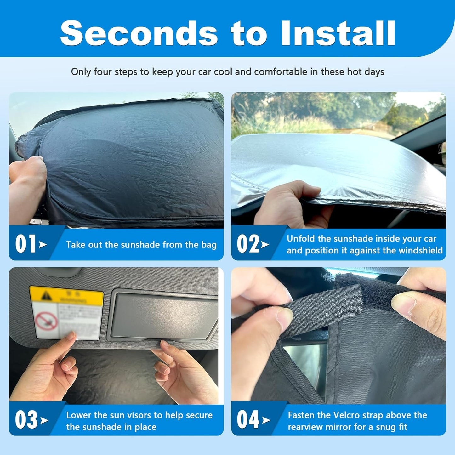 ULROLIT Windshield Sun Shade for 2020-2025 Lincoln Corsair Accessories, Foldable Window Sunshade Sun Visor Protector, Front Windshield Sunshade Sun Shield Blocks UV Rays Heat
