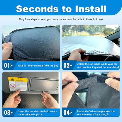 ULROLIT Windshield Sun Shade for 2020-2025 Lincoln Corsair Accessories, Foldable Window Sunshade Sun Visor Protector, Front Windshield Sunshade Sun Shield Blocks UV Rays Heat