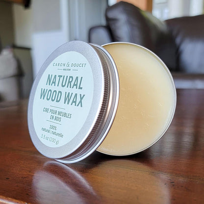 Caron & Doucet - Natural Wood Conditioning Vegan Wax Finish - 100% Plant Based Wood Conditioning and Polishing Wax Finish - Orange Scented - Suitable for Natural Wood Furniture. (100g)