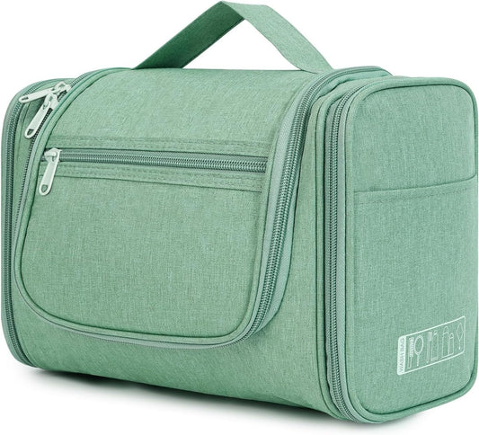 Large Hanging Toiletry Bag for Men and Women Travel Makeup Bag Organizer Portable Waterproof Bathroom Shower Bag Lightweight Shaving Bag (Green)